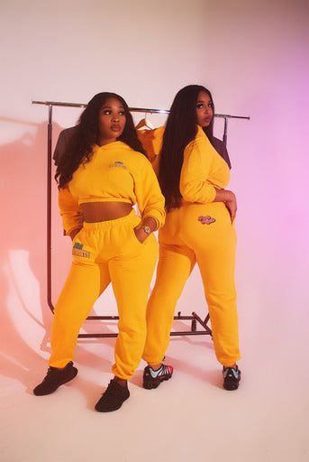 BDB University Cropped Hoodie - Gold